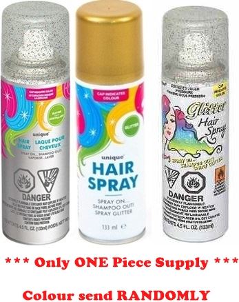 Silver Glitter Hair Spray - UNIQUE PARTY 4.5oz UNI9051S
